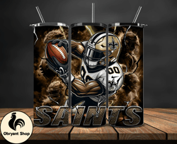 new orleans saints tumbler wrap glow, nfl logo tumbler png, nfl design png, design by obryant shop-23