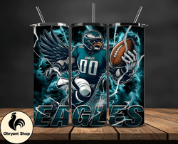 philadelphia eagles tumbler wrap glow, nfl logo tumbler png, nfl design png, design by obryant shop-26