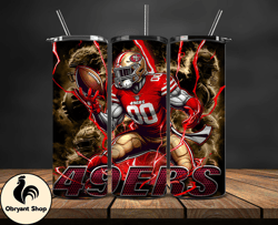 san francisco 49ers tumbler wrap glow, nfl logo tumbler png, nfl design png, design by obryant shop-28