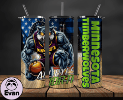 minnesota 20oz skinny tumbler wrap, basketball design,nba teams,nba sports,nba tumbler wrap,nba ds-22