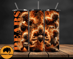 chicago bears  glow tumbler wraps, , nfl logo,, nfl sports, nfl design png, design byevan  02