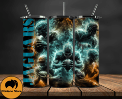 jacksonville jaguars glow tumbler wraps, , nfl logo,, nfl sports, nfl design png, design byevan  17