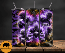 minnesota vikings  glow tumbler wraps, , nfl logo,, nfl sports, nfl design png, design byevan  31