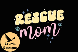 rescue mom retro mothers day svg dog mom design03