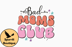 retro bad moms club leopard svg  designdesign14