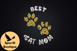 best cat mom paw sunflower mother gift design 59