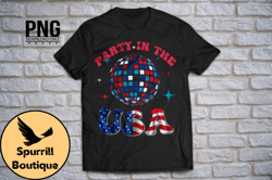 party in the usa disco 4th of july png design 02