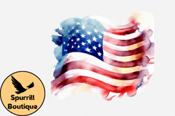 watercolor american flag. clipart png design 13