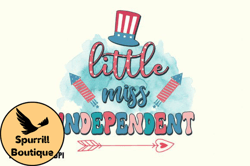 little miss independent 4th of july png design 20