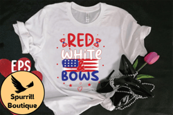 red white and bows t-shirt design design 98