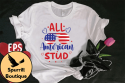 all american stud t-shirt design design 95