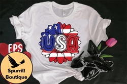 usa sunflower memorial day t-shirt design 109