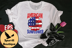 american sunflower t-shirt design design 110