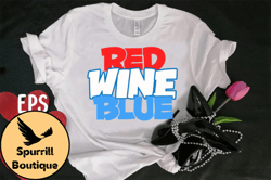 red wine blue t-shirt design design 08