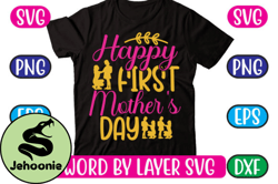 happy first mothers day svg design 01