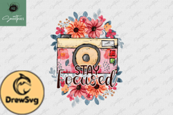 stay focus photography vintage png design 34