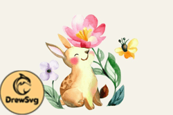 watercolor spring baby animal clipart design 96