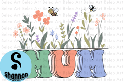 mum mama with flower retro sublimation