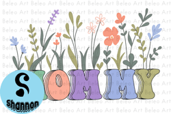mommy mama with flower retro sublimation