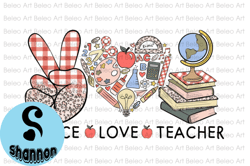 peace love teacher retro subliamtion png