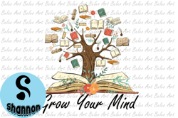 grow your mind book flower sublimation