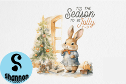 vintage winter rabbit png sublimation