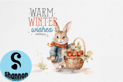 vintage winter rabbit png sublimation