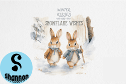 vintage winter rabbit png sublimation