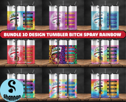 bitch spray, bitch be gone 20oz tumbler wrap png file for sublimation, rainbow bitch spray, tumbler png 08