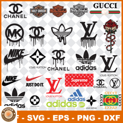 chanel svg, harley davidson svg,gucci svg,mk svg ,lv svg,nike svg,adidas svg,supreme svg, logo dripping svg,logo fashion