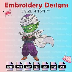 piccolo embroidery designs, dragon ball logo embroidery files,  machine embroidery pattern, digital download