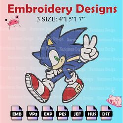 sonic embroidery designs, sonic the hedgehog embroidery files, cartoon machine embroidery pattern, digital download