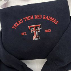 ncaa embroidered shirt, texas tech red raiders football embroidered sweatshirt, embroidered hoodie, unisex t-shirt