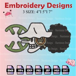 one piece machine embroidery pattern, usopp embroidery designs, usopp logo embroidery files, digital download