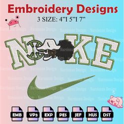nike usopp machine embroidery pattern, one piece embroidery designs, usopp logo embroidery files, digital download
