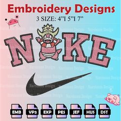 nike pokemon slowking embroidery designs, pokemon logo embroidery files, machine embroidery pattern, digital download