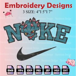 nike pokemon-misdreavus embroidery designs, pokemon logo embroidery files, machine embroidery pattern, digital download