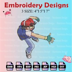 satoshi embroidery designs, pokemon logo embroidery files, anime machine embroidery pattern, digital download