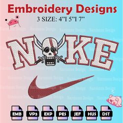 one piece machine embroidery pattern, nike shanks red hair embroidery designs, logo embroidery files, digital download