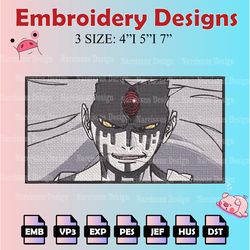 boruto machine embroidery pattern, digital download, momoshiki otsutsuki embroidery designs, logo embroidery files