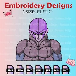 dragon ball embroidery designs, hit logo embroidery files, anime machine embroidery pattern, digital download