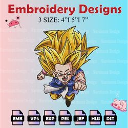dragon ball embroidery designs, son goku logo embroidery files, anime machine embroidery pattern, digital download