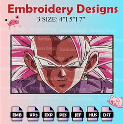 goku black machine embroidery pattern, dragon ball embroidery designs, anime logo embroidery files, digital download