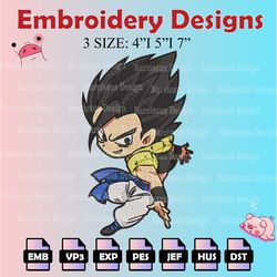 vegito machine embroidery pattern, dragon ball embroidery designs, anime logo embroidery files, digital download