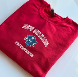 new orleans privateers embroidered crewneck, ncaa embroidered sweatshirt, embroidered sport hoodie, unisex tshirt