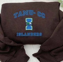 texas am corpus christi islanders crewneck, ncaa embroidered sweatshirt, embroidered sport hoodie, unisex tshirt