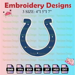nfl indianapolis colts logo embroidery files, nfl embroidery designs, machine embroidery pattern, digital download