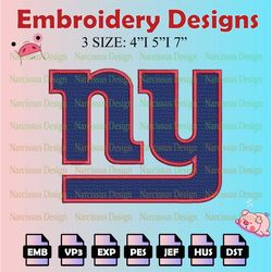 nfl new york giants logo embroidery files, nfl giants embroidery designs, machine embroidery pattern, digital download