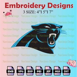 nfl carolina panthers logo embroidery files, nfl panthers embroidery designs,machine embroidery pattern,digital download