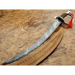 24"custom handmade sword damascus steel sword needle point viking sword , viking sword. special for wall hanging ,